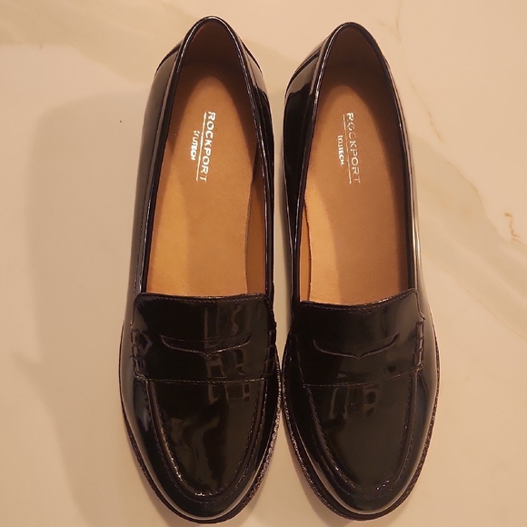 Rockport Black Leather Penny Loafers - Picture 1 of 8